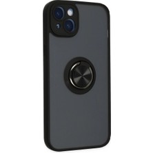Mudanis Apple Iphone 14 Kılıf Montreal Yüzüklü Silikon Kapak - Siyah