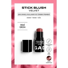 GADDOT Velvet Stick Allık – Krem, Dudak Yanak Göz Için Çok Amaçlı, Kalıcı ve Yüksek Pigmentli