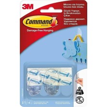3m™ Command™ 17092CLR-CEE Küçük Boy Şeffaf Bant, Max 450 gr (2 Askı ve 4 Küçük Boy Cırt Bant)