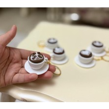 Aura Design Studio Fincan Kahve Clicker Anahtarlık, Çanta Süsü