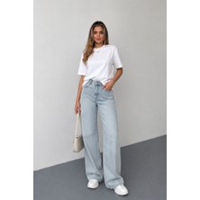 Stilera Kadın Oversize Basic Kısa Kollu Bisiklet Yaka Düz Tişört