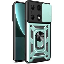 Bucuks Mey Ithalat®   Poco M6 Pro 4g Kılıf Pars Lens Yüzüklü Silikon - Yeşil