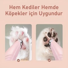 Kedi Köpek Pati Tüy Kesme Makinesi Sessiz Hassas Bölge Traş Cihazı Seramik & Çelik Bıçaklı Pembe