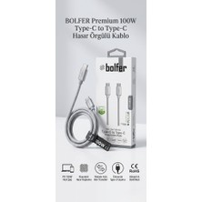 Bolfer Hasır Şarj Kablosun Type-C To Type-C