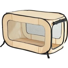 Fashions Taşınabilir, Katlanabilir, Pop Up Seyahat Evcil Hayvanı, Kedi ve Köpek Kulübesi, 24" U x 16" G x 16" Y, Bej