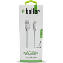 Bolfer Hasır Şarj Kabolosu USB To Kablosu USB To Lightning