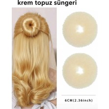 2 Adet No:1 Küçük Boy Sünger Topuz Saç Tokası Topuz Süngeri Topuz Tokası Topuz Yapma Tokası 6 cm