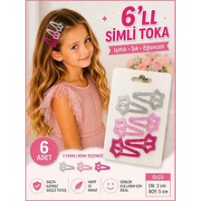 6 Adet Çıt Çıt Simli Yıldız Saç Tokası Okul Tokası Bayram Tokası Çocuk Tokası Kız Çocuk Bebek Tokası