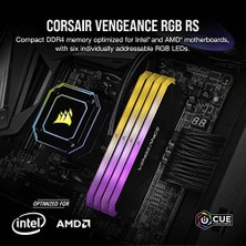 Vengeance Rgb Rs 16 GB (1 x 16 Gb) Ddr4 3.200MHZ C16 Bellek (Dinamik Rgb Aydınlatma, Intel ve Amd 300/400/500 Serisi ile Uyumlu) Siyah