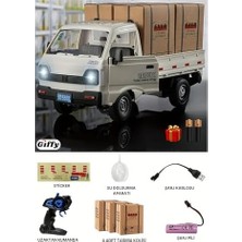 Giffy/uzaktan Kumandalı Rc Kamyonet,yük Taşıma Aracı,sesli,ışıklı,şarjlı,(Pil Hediyeli),2.4 Ghz Araç, Koli Taşıyabilen Nakliye Kamyoneti (Beyaz)