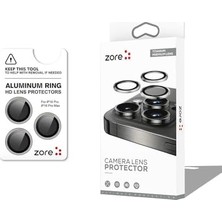 Zore Ile Uyumlu 16 Pro 16 Pro Max Cl-12 Premium Safir Parmak Izi Bırakmayan Anti-Reflective Kamera Lens Koruy Titanyum-Gri