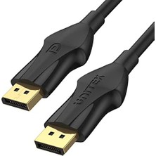 Unitek C1624BK-2M 8k Displayport 1.4 Kablo Siyah (8k @60Hz, 4K 144Hz, 1440P @240Hz) / 32.4gbps Bant Genişliği / 1.2 (Dsc), Fec, Dynamic Hdr Metadveri/altın Kaplama Fiş