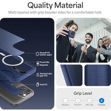 Ciel By 16 Pro Max ile Uyumlu Magsafe Kılıf Kajuk Mag Hava Kanalı Teknolojisi™ Askeri Sınıf Koruma Navy Vegan Deri Kapak - ACS08399