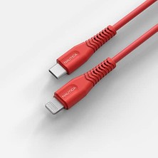 C100 Usb-C To Lightning Pd 18W Hızlı Şarj ve Data Kablosu 1.2 Metre Kırmızı