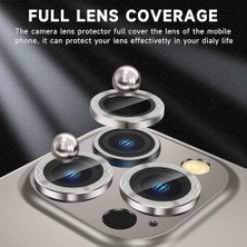 Happy 16 Pro ve 16 Pro Max Kamera Camı Lens Koruyucu Halka Set - Beyaz Titanyum