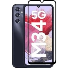 Galaxy M34 5g Ile Uyumlu Tam Kapatan Tamperli Cam Ekran Koruyucu Kırılmaz Cam