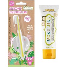 N' Jıll N Jill Bebek Diş Fırçalama Seti (Silikon Diş Fırçası + Muz Aromalı Macun 50G)