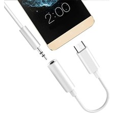 Happy Type C To 3.5mm Kulaklık/aux/şarj Dönüştürücü Adaptör Siyah