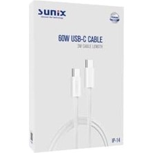 60W Usb-C Örgülü Hızlı Şarj ve Data Kablosu 2 Metre Ip-14