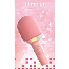 Doppler Karaoke Mikrofon Rainbow Pembe Wireless Ses Değiştirme Özellikli