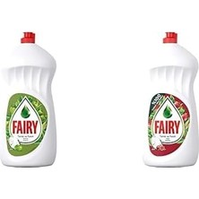 Sıvı Bulaşık Deterjanı Elma Kokulu, 1500 ml & Fairy Temiz & Ferah Nar Kokulu Sıvı Bulaşık Deterjanı, 1500 ml
