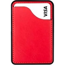Tüm Telefon Kılıflarına Uyumlu Telefon Arkası Kartlık Yapışkanlı Kırmızı