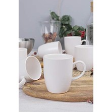 6 Adet 9 cm Mat Beyaz Bulut Kupa 022