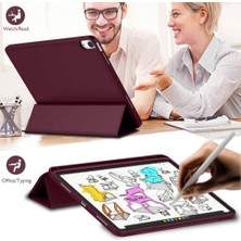 iPad 11.nesil A16 11INÇ/10.NESIL 10.9inç ile Uyumlu Kılıf Kalem Bölmeli Smart 27-Wine Red