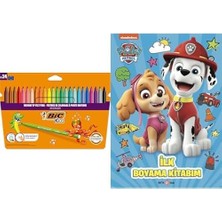 Bıc Kids Kid Couleur 24'lü Keçeli Boya Kalemi ve Paw Patrol Ilk Boyama Kitabım
