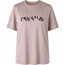Trender 226-29 Creative Baskı Modal Octavian Ekru Erkek T-Shirt 26YG08000022
