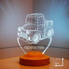 Çocuk Bebek Odası Lambası 3D Kamyon Araba 3 Boyutlu LED Lamba, Yenidoğan Hediyesi Erkek Bebek Çocuk Hediyesi