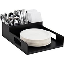Reader Çapa Koleksiyonu, Gereç, Peçete ve Tabak Servis Tepsisi, Breakroom, Tezgah Düzenleyici, Plastik, Siyah