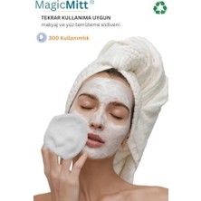 Mitt 300 Kullanımlık Mikrofiber Makyaj ve Yüz Temizleme Eldiveni - Su ile Temizleme Kolaylığı (1, Beyaz, Standart)