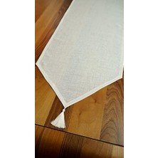 Viemso Simli Runner Püsküllü, Kırık Beyaz, 45X150CM
