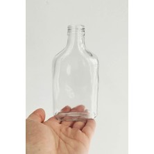 200 cc Kapaklı Cold Şişesi 200 ml Yassı Soğuk Kahve Cam Şişe 6 Adet (Siyah (Plastik))