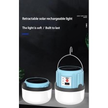 Solar Işıldak Şarjlı Kamp Feneri USB + Çift Renk Yanma Askılı Solar Kamp Lambası 30W