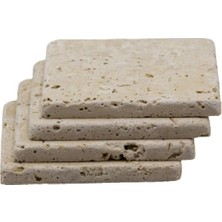 Naturel Traverten Bardak Altlığı 4'lü Set