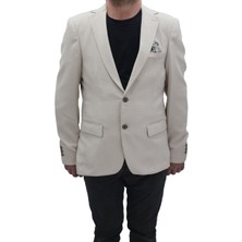 Twenhil Fistan Store Erkek Düz Klasik Kesim Normal Kalıp Çift Düğme Blazer Ceket