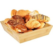 Bambu Lüx Kare Büyük Ekmeklik-Meyvelik 25CM, Bambu Ekmeklik Kare Büyük Boy 25CM