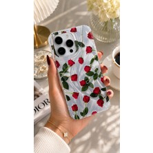 Edelfu iPhone 16 Pro Max Uyumlu - Aurora Parlak Tüy Desenli Gümüş Koruyucu Silikon Telefon Kılıfı