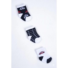 Cocole Socks Erkek Çocuk Soket Çorabı 3’lü Set – Pamuklu Araba & Ekose Desenli