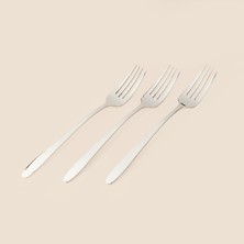 Arsel Siena 3'lü Yemek Çatalı - Platin - 20 cm