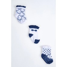 Cocole Socks Kız Çocuk Soket Çorabı 3’lü Set – Pamuklu Fırfırlı Bilekli & Fiyonk & Puantiye Desenli