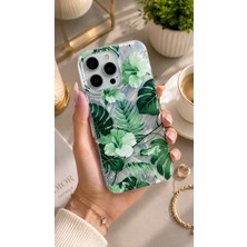 Edelfu iPhone 16 Pro Uyumlu - Aurora Parlak Tüy Desenli Gümüş Koruyucu Silikon Telefon Kılıfı
