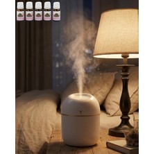 Nevamel® Araç ve Ofis Için Mini Nemlendirici 5 Esans Hediyeli USB LED Işıklı Buhar Makinesi