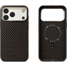 Arkay iPhone 17 Pro Max Magsafe Mıknatıslı Karbon Premium Kılıf Darbe Emici Aleminyum Kamera Çerçevesi Ve Aleminyum Tuşlar