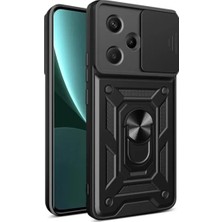 LTG Nova Redmi Note 13 Kılıf Pars Lens Yüzüklü Silikon - Siyah