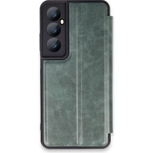 Hace Bazaar Realme C65 Kılıf Flip Cover - Koyu Yeşil