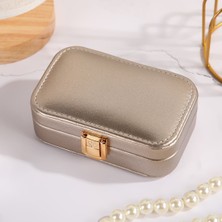 UltraMint Deri Mini Seyahat Takı Kutusu, 15CM, Bronz, Organizer ve Düzenleyici