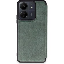 Hace Bazaar Xiaomi Redmi 13C Kılıf Flip Cover - Koyu Yeşil